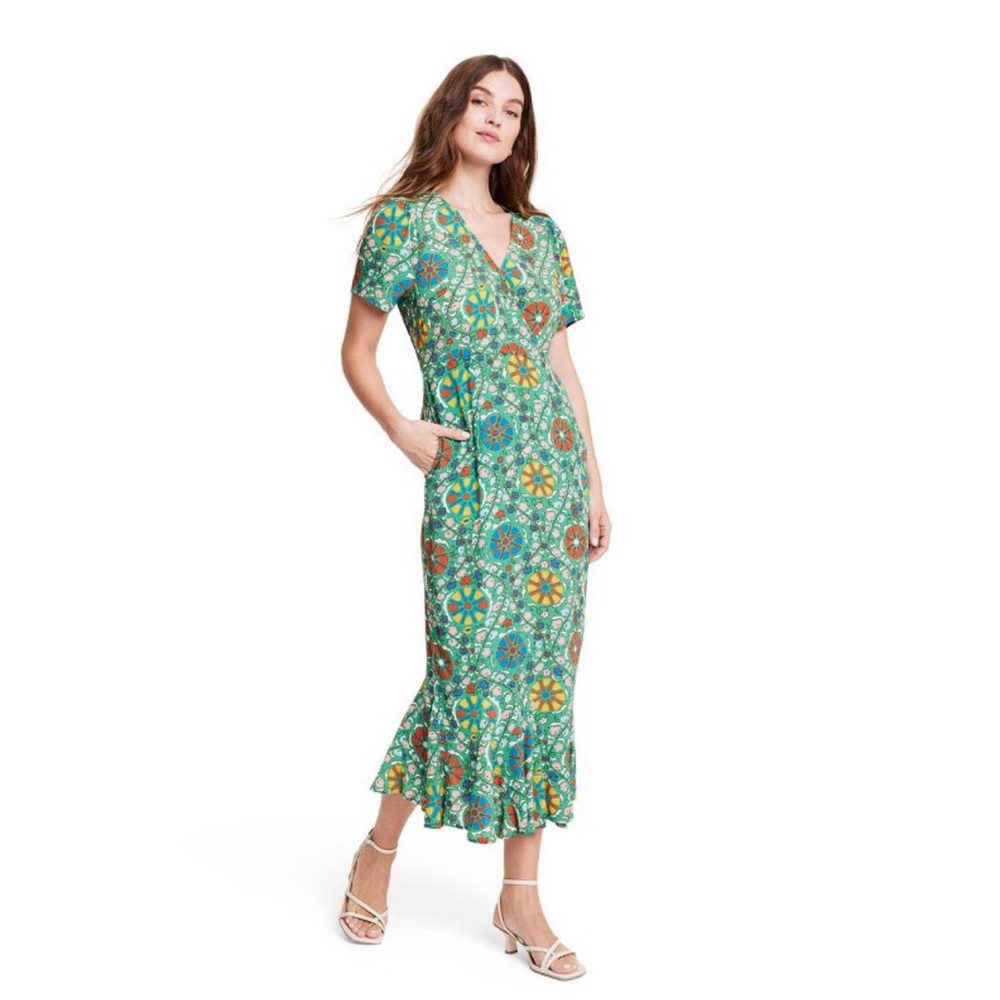 RHODE x Target Zinnia Floral Print Short Sleeve Midi Dress | sold out